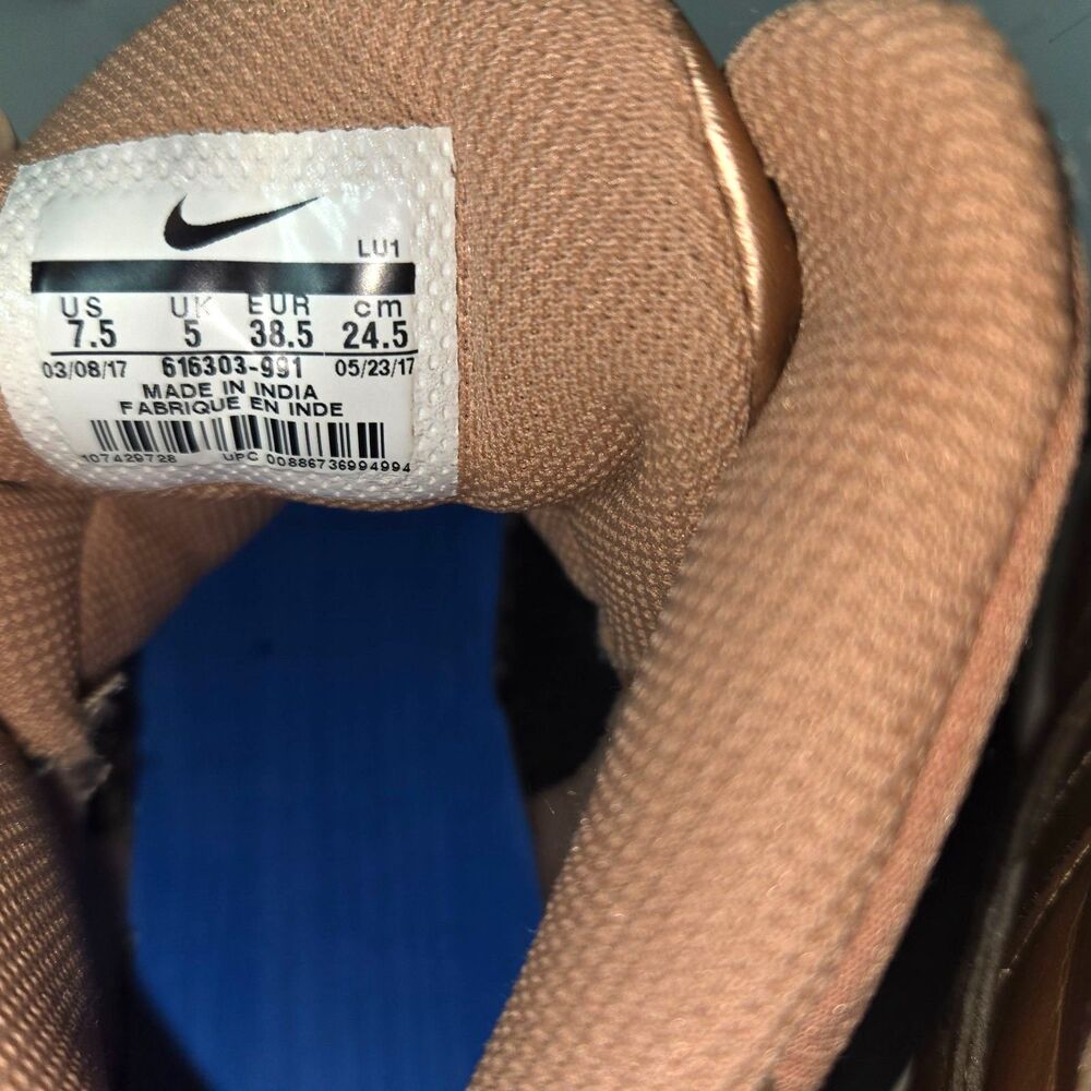 Nike Son of Force Mid Sneakers Metallic Bronze White Women's Size 7.5 Rose Gold - Picture 7 of 8